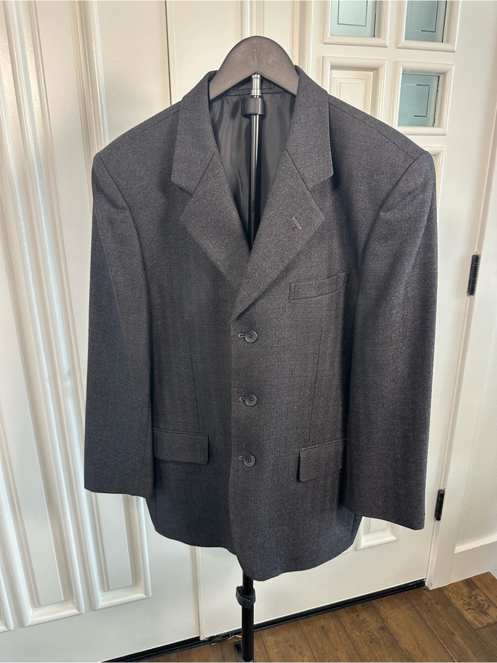 Men's Dark Charcoal Three-Button Sport Coat